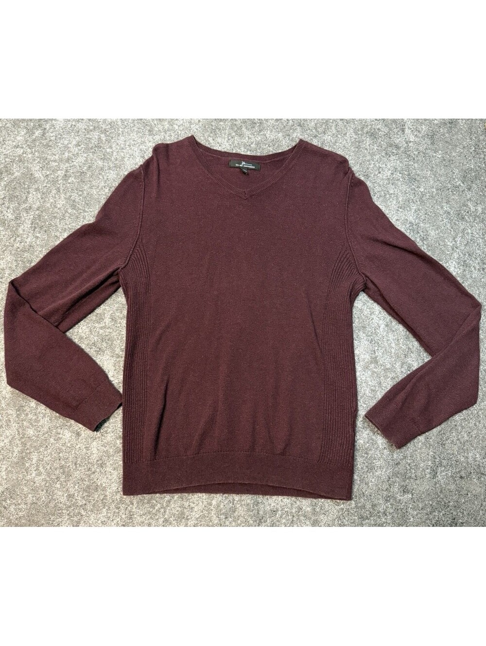 Marc Anthony Sweater Mens Small Burgundy V Neck Pullover Cotton Knit